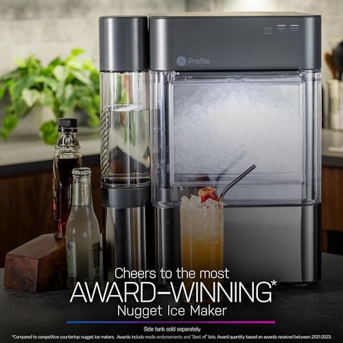 GE Profile Opal 2.0, Chewable Crunchable Countertop Nugget Ice Maker, Scoop included, 38 lbs in 24 hours, Pellet Ice Machine with WiFi & Smart Connected, Stainless Steel