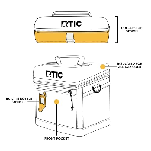 RTIC 15 Can Everyday Cooler, Soft Sided Portable Insulated Cooling for Lunch, Beach, Drink, Beverage, Travel, Camping, Picnic, for Men and Women, Navy