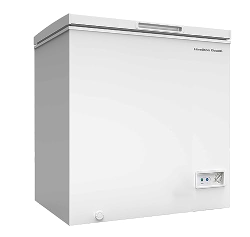 Hamilton Beach HBFRF1006 Chest Freezer-Adjustable Thermostat-Removable Vinyl Coated Wire Basket-Easy Defrost Drain-10 Cubic Feet, 10 cu ft, White (pack of 1)