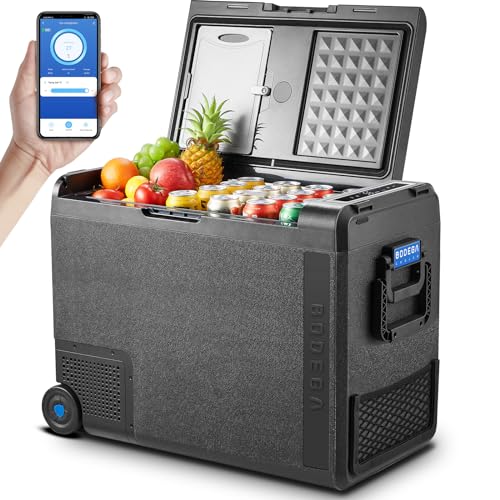 BODEGACOOLER 12 Volt Car Refrigerator, 61Quart（58L）Car Fridge Dual Zone, Protable Freezer WIFI APP Control, RV Electric Cooler -4℉-68℉ 12/24V DC 100-240V AC for Outdoor, Vehicles, Camping, Travel