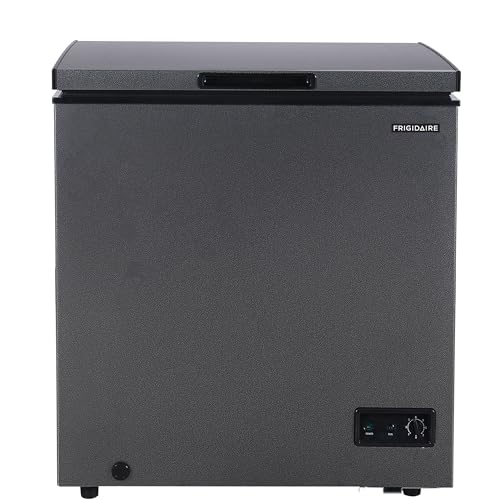 Frigidaire EFRF50136COM Chest Deep Freezer, 5 Cu. Ft. Capacity, Granita Rugged Design-Adjustable Thermostat-Removable Vinyl Coated Wire Basket-Easy Defrost Drain