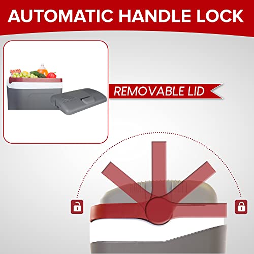 Koolatron Electric Portable Cooler Plug in 12V car Cooler 25 L (26 qt), No Ice Thermo Electric Portable Fridge for Camping, Travel Road Trips Trucking with 12 Volt DC Power Cord, Gray/White.