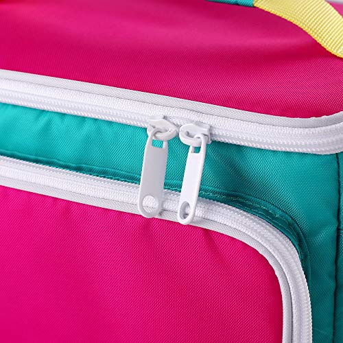 Igloo 90s Retro Collection Square Lunch Box Cooler with Front Pocket and Adjustable Strap, Insulated Leakproof Lunch Cooler Bag, Reusable Lunch Tote