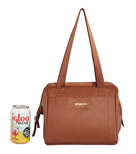Igloo Cognac Premium 9-Can Luxe Lunch-Tote Cooler Bag