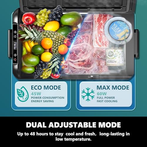 EUHOMY 12 Volt Refrigerator, 19 QT(18 L) Portable Freezer, Electric Cooler -4℉~68℉, 12V Car Fridge Reversible Door, Portable Freezer 12/24V DC & 120-240V AC for Camping, Truck, Travel