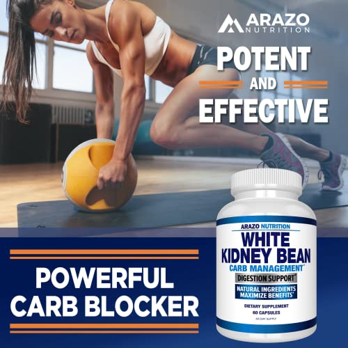Arazo Nutrition White Kidney Bean Extract - Carb Blocker and Fat Absorber