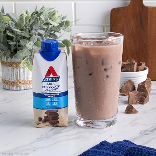 Atkins Chocolate Delight Protein Shake, Low Carb, 12-Pack