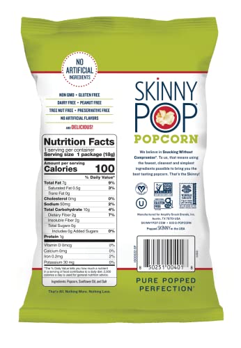 SkinnyPop Popcorn, Healthy Snacks, Gluten Free (30-Pack)