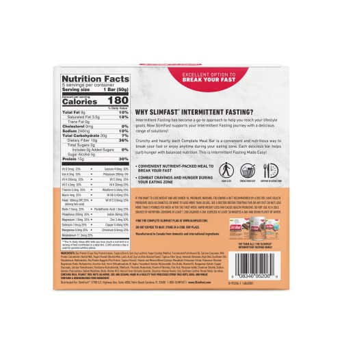 SlimFast Intermittent Fasting Protein Bars, Vanilla Almond Crunch