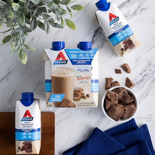 Atkins Chocolate Delight Protein Shake, Low Carb, 12-Pack