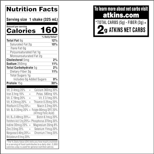 Atkins Chocolate Delight Protein Shake, Low Carb, 12-Pack