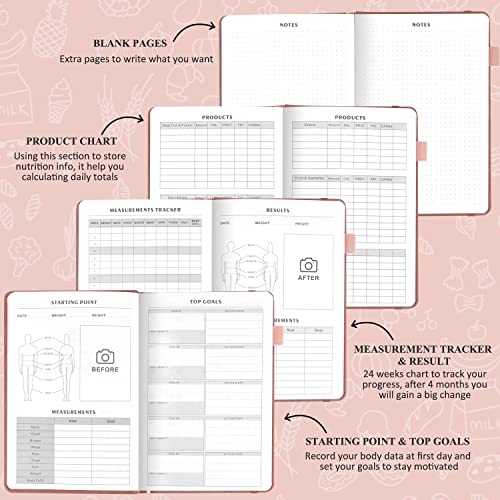 Rose Gold Food Journal for Weight Loss