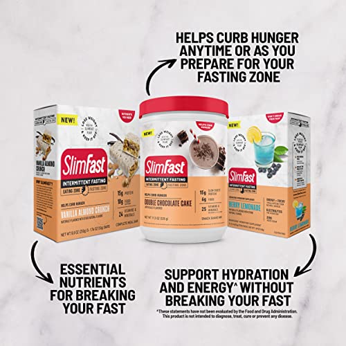 SlimFast Intermittent Fasting Protein Bars, Vanilla Almond Crunch