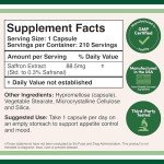 Vegan Saffron Capsules for Appetite Control - 210 Count