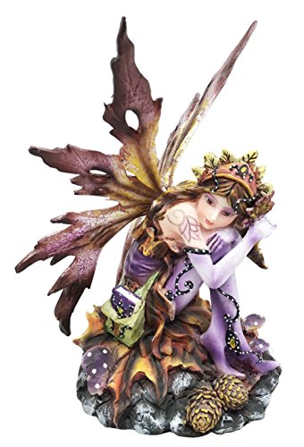 Purple Fairy Sitting Figurine Decoration Statue Decor Collectible