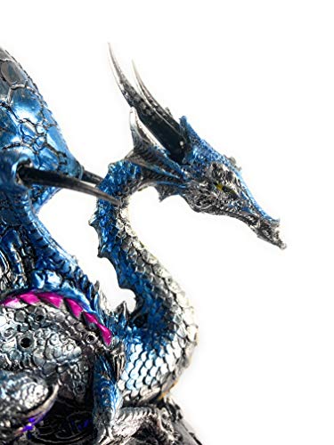Dragon Statue with LED Orb Cycling Through Colors
