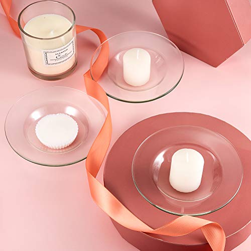 Replacement Oil Warmer Dish Round Glass Dish Wax Melt Candle Warmer Bowl Plate Lid Tray for Aroma Therapy Lamp Electric Lamps Oil and Tart Warmers (4 Pieces,4.5 Inches)