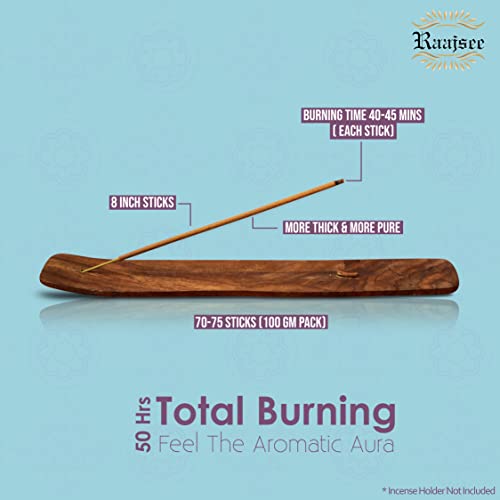 Raajsee Frankincense & Myrrh Incense Sticks, 100%-Natural Charcoal free Organic Non Toxic Clean Burning Handmade Insence sticks 100 gm pack, Meditation Gifts – Spritual Cleansing