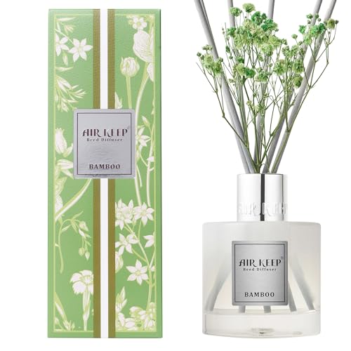 Airkeep Reed Diffuser Set,3.38 fl oz (100 ml) - Bamboo Oil Diffusers with 8 Reed Sticks,Home Fragrance Reed Diffuser for Bathroom Shelf Decor