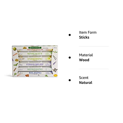 120 Sticks of Stamford Premium Aromatherapy Hex Range Incense Sticks - Relaxing, Stress Relief, Meditation, Refreshing, Sensuality & Energising Incense Gift Pack. by Stamford
