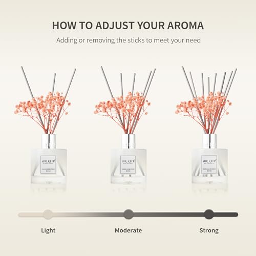 Airkeep Reed Diffuser Set,3.38 fl oz (100 ml) - Bamboo Oil Diffusers with 8 Reed Sticks,Home Fragrance Reed Diffuser for Bathroom Shelf Decor