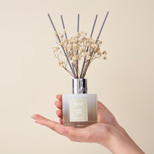Airkeep Reed Diffuser Set,3.38 fl oz (100 ml) - Clean Linen Oil Diffusers with 8 Reed Sticks,Home Fragrance Reed Diffuser for Bathroom Shelf Decor