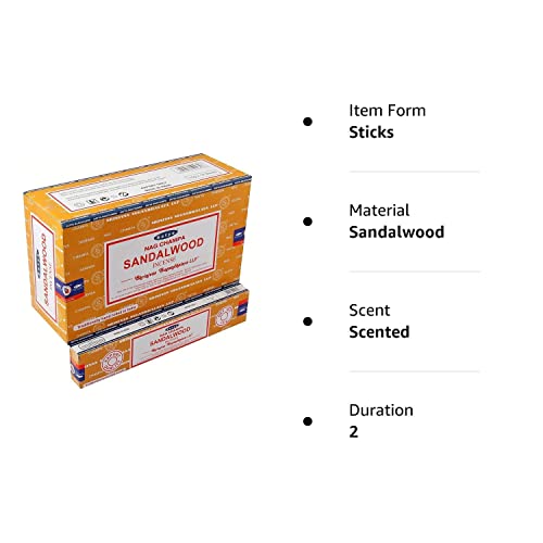 Satya Nag Champa Sandalwood Incense Sticks - Box 12 Pack
