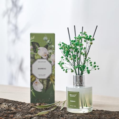 Airkeep Reed Diffuser Set,3.38 fl oz (100 ml) - Bamboo Oil Diffusers with 8 Reed Sticks,Home Fragrance Reed Diffuser for Bathroom Shelf Decor