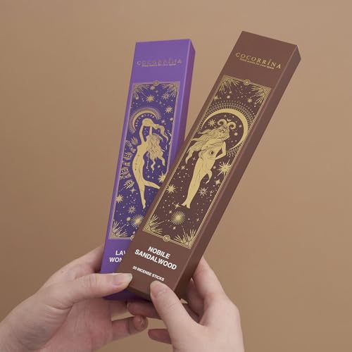 COCORRÍNA Incense Sticks - Set of 8 Insenses (160 Sticks) Nobile Sandalwood, Dragon's Blood, Rose Geranium, Tropical Storm, Positive Vibes, Super Hit, Lavender Wonderland, Poetic Patchouli