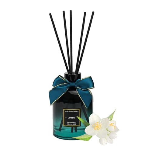 NEVAEHEART Reed Diffuser Set,Gardenia Reed Diffuser Gifts for Women,6.3oz(180ml) Reed Diffuser with Sticks, Home Fragrance Reed Diffuser for Living Room, Office & Bathroom Shelf