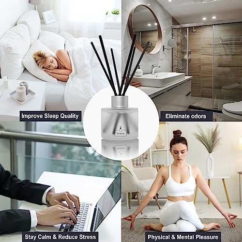 Brakula Reed Diffuser Set, 100ml Bamboo & White Tea Scented Essential Oil Diffuser, Home Fragrance for Living Room, Bathroom, Office