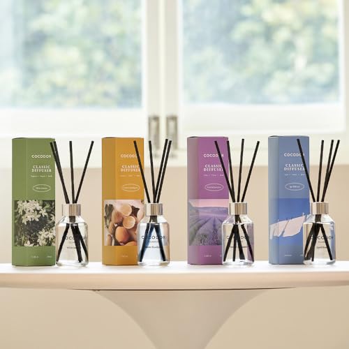 COCODOR Classic Reed Diffuser/Dark Vanilla&Sandalwood/3.4oz(100ml)/1 Pack/Home Fragrance Scent Essential Oil Stick Diffuser for Bedroom Bathroom Home Décor
