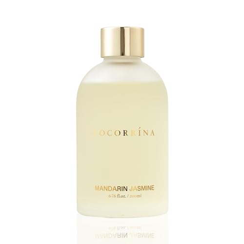 COCORRÍNA Reed Diffuser - Mandarin Jasmine 6.76 oz Flower Reed Diffuser Set with 8 Sticks - Home Fragrance Bedroom Bathroom Shelf Decor