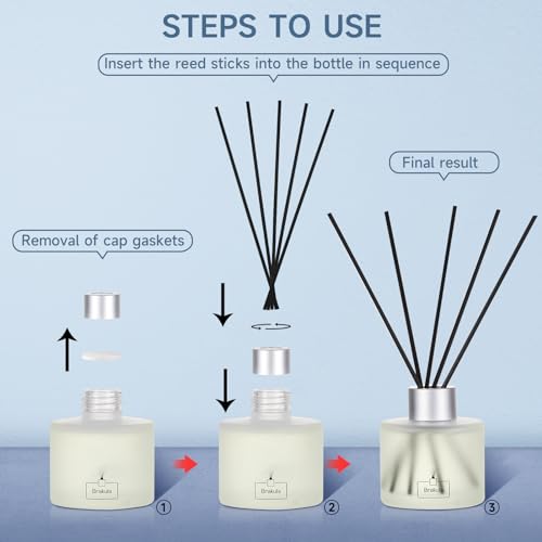 Brakula Reed Diffuser Set, 100ml Bamboo & White Tea Scented Essential Oil Diffuser, Home Fragrance for Living Room, Bathroom, Office