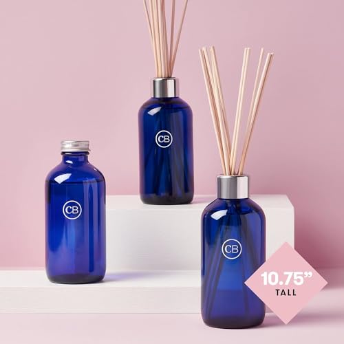 Capri Blue Reed Oil Diffuser - Volcano - Comes with Diffuser Sticks, Oil, and Glass Bottle - Aromatherapy Diffuser - 8 Fl Oz - Navy Blue