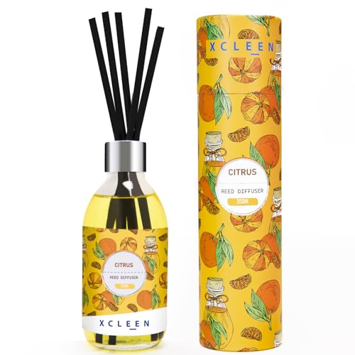 Xcleen Reed Diffusers, 6.7 Oz Citrus Scent Diffuser with Long-lasting Fragrance, Reed Diffusers for Home, Bathroom Bedroom Air freshener