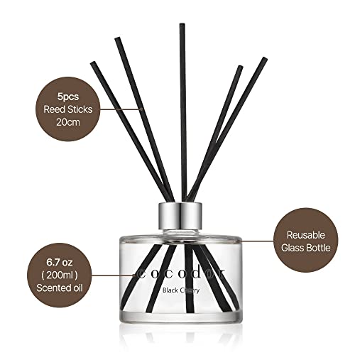 COCODOR Signature Reed Diffuser/Lemon Eucalyptus/6.7oz(200ml)/1 Pack/Reed Diffuser, Reed Diffuser Set, Oil Diffuser & Reed Diffuser Sticks, Home Decor & Office Decor, Fragrance and Gifts