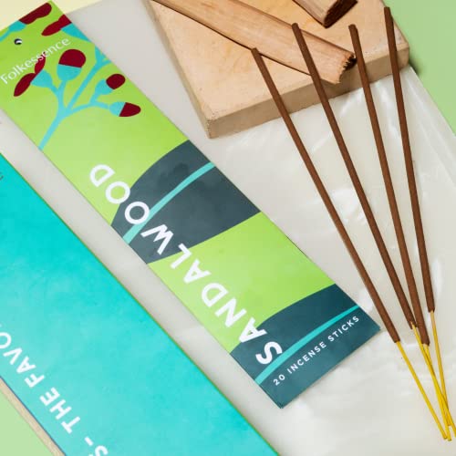 Folkulture Incense Sticks - Set of 6 Incenses (120 Sticks) for Purification - Lavender, Frankincense, Rose and Geranium, Jasmine, Sandalwood, Nag Champa - Famhouse Gift Box for Good Vibes