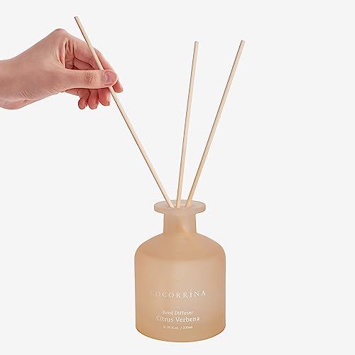 Cocorrína Reed Diffuser - Citrus Verbena 6.76oz Diffuser with Sticks Home Fragrance Essential Oil Reed Diffuser for Home Bedroom Bathroom Shelf Decor Office Decor (Summer Collection)