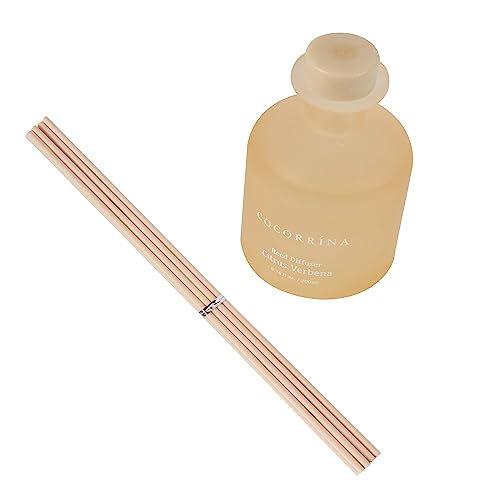 Cocorrína Reed Diffuser - Citrus Verbena 6.76oz Diffuser with Sticks Home Fragrance Essential Oil Reed Diffuser for Home Bedroom Bathroom Shelf Decor Office Decor (Summer Collection)