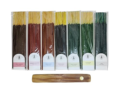 Hosley® 350-Pack Assorted Incense Sticks Bamboo, Lemongrass, Sandalwood, Lavender, and More Premium Fragrance Set for Relaxation, Meditation, and Aromatherapy Clean-Burning, Natural Scents