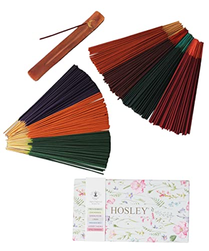 Hosley® 350-Pack Assorted Incense Sticks Bamboo, Lemongrass, Sandalwood, Lavender, and More Premium Fragrance Set for Relaxation, Meditation, and Aromatherapy Clean-Burning, Natural Scents