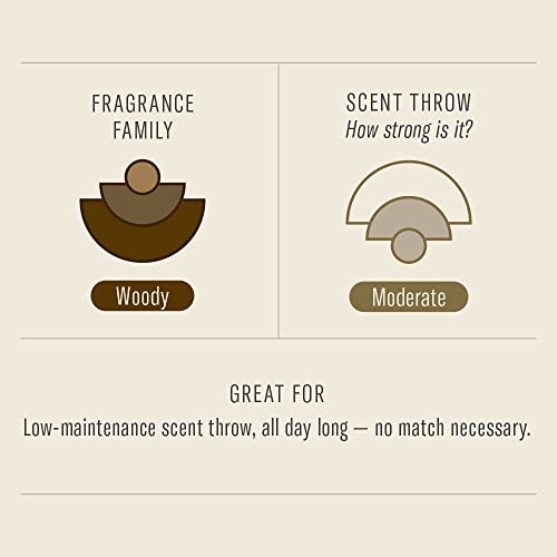 P.F. Candle Co. Teakwood & Tobacco Classic Scented Rattan Reed Diffuser (3.5 fl oz) Amber Glass Jar, Fine Fragrance Oil, Low Maintenance Scent Throw