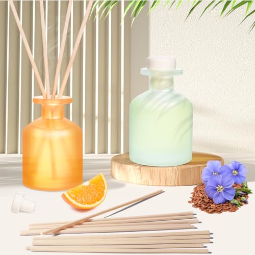 YISOWUH Reed Diffuser - Citrus&Linen 3.38oz (100ml) 2 Pack Essential Oil Reed Diffuser Set with 8 Sticks, Long Lasting Fragrance for Home, Bathroom, Bedroom, Room, Decor