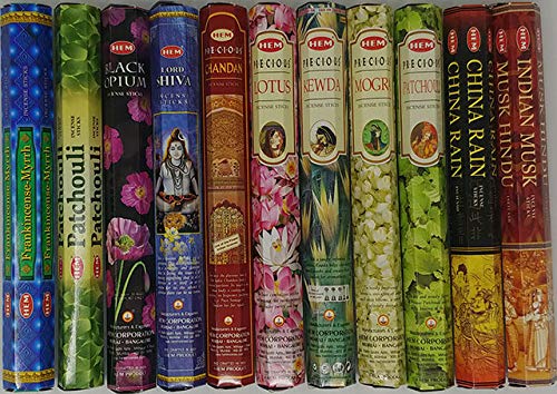 Hem Incense -12 box best variety pack 20 sticks each - 240 sticks - 240g - 45+min burn…
