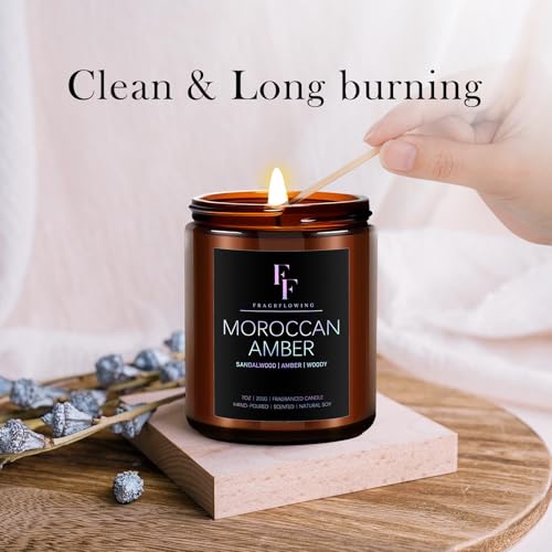 FF FRAGRFLOWING Scented Candles for Home Scented Aromatherapy Candles, 4 Pack 28 Oz Soy Wax Candle Gift Set for Women Men (Lemon Lavender/Vanilla Sugar/Sandalwood Rose/Moroccan Amber)