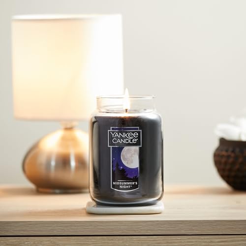 Yankee Candle MidSummer's Night Scented, Classic Large Single Wick Jar Candle, 22oz with Over 110 Hours of Burn Time, Ideal for Dinner Parties, Relaxing Saturdays, and Special Occasions