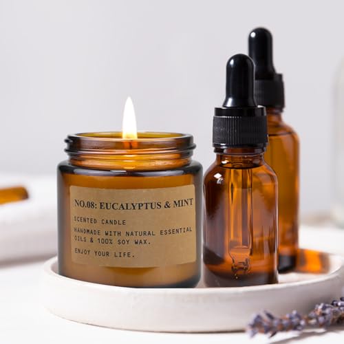 8 Pack Candles for Home Scented, Aromatherapy Jar Candle Gifts for Women, Natural Soy Wax Amber Candles Set, Scented Candles Set for Birthday Valentine Mother's Thanksgiving Day Present