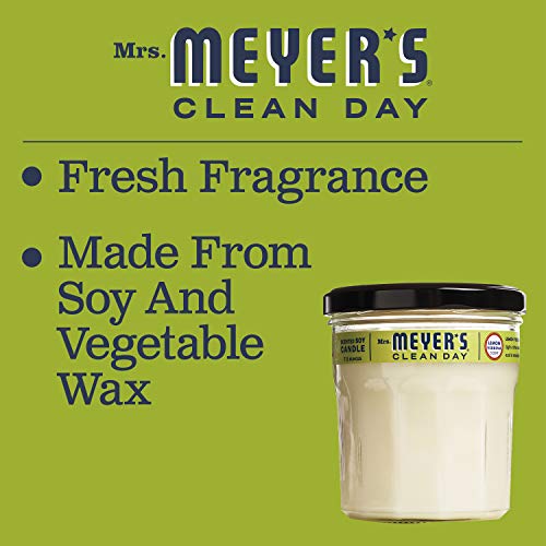 Mrs. Meyer's Clean Day Scented Soy Candle, Large Glass, Lemon Verbena, 7.2 oz, 2 ct