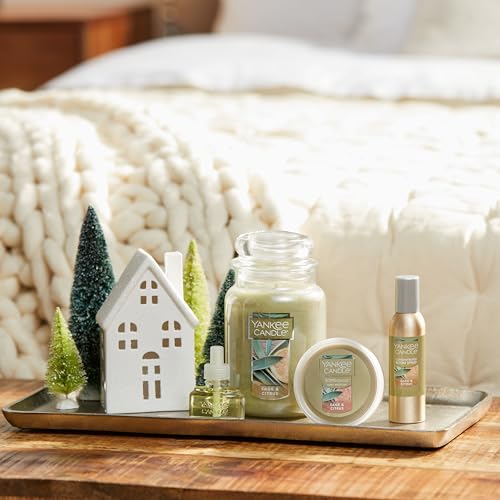 Yankee Candle Sage & Citrus Scented, 22oz Single Wick Candle, Over 110 Hours of Burn Time, Ideal for Home Decor and Gifts, Classic Large Jar, Ivory